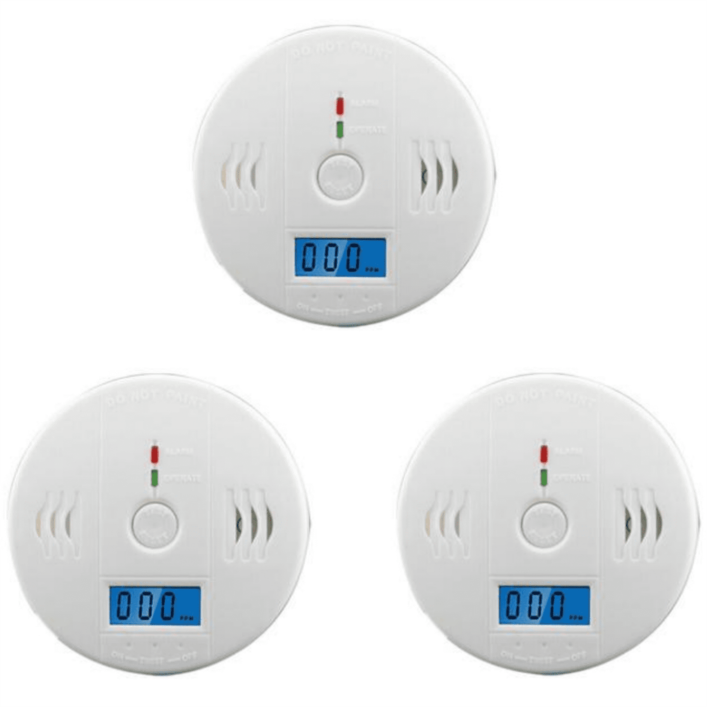 2 Pack LCD Display CO Carbon Monoxide Gas Detector Device Home Safety Alarm Detector