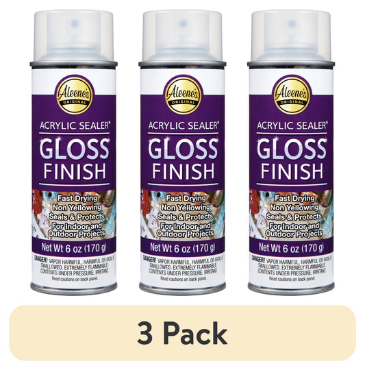 (3 pack) Aleene's Clear Acrylic Spray Sealer, Gloss 6 oz