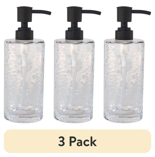 (3 pack) Better Homes & Gardens Hammered Glass Soap Pump