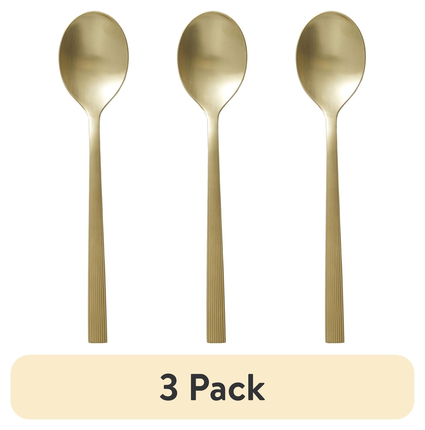 (Paquete de 3) Juego de Cubiertos de Acero Inoxidable Satinado Dorado de 16 Piezas Better Homes & Gardens River (Servicio para 4)