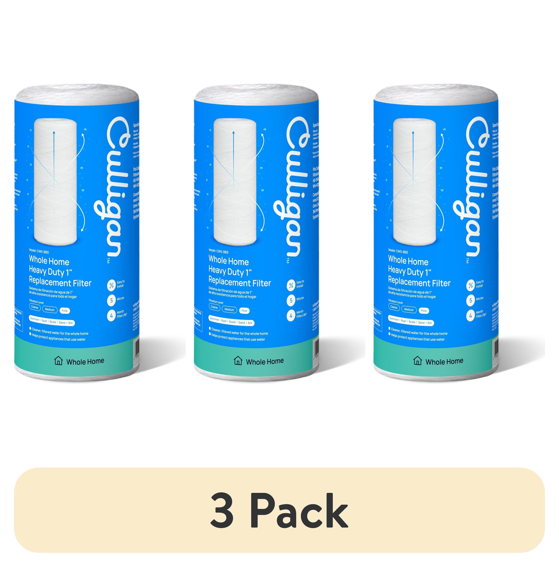 Culligan CW5-BBS Whole Home Heavy Duty 1" Water Filter Replacement, Extra Fine