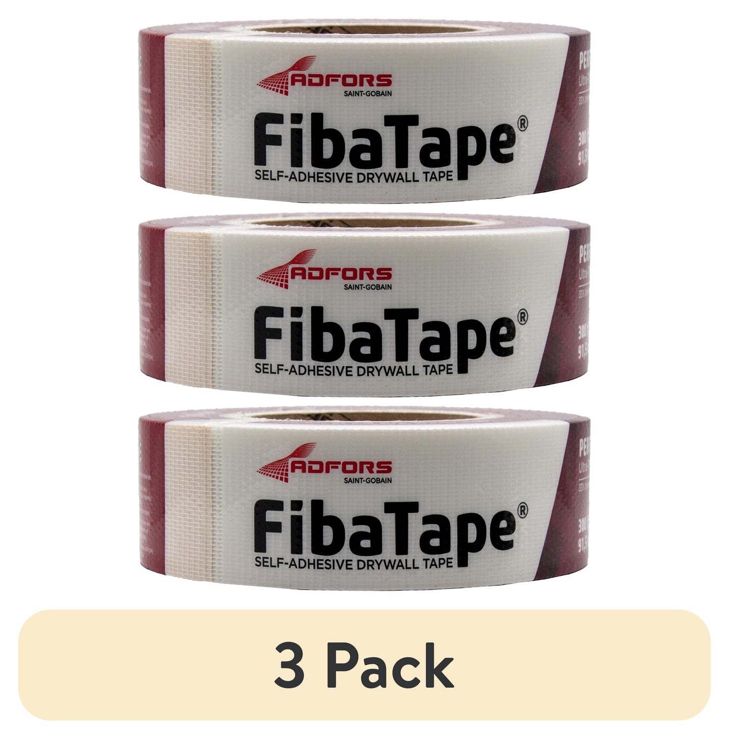 (3 pack) Perfect Finish 1-7/8in. X 180ft Self-Adhesive Mesh Drywall Joint Tape