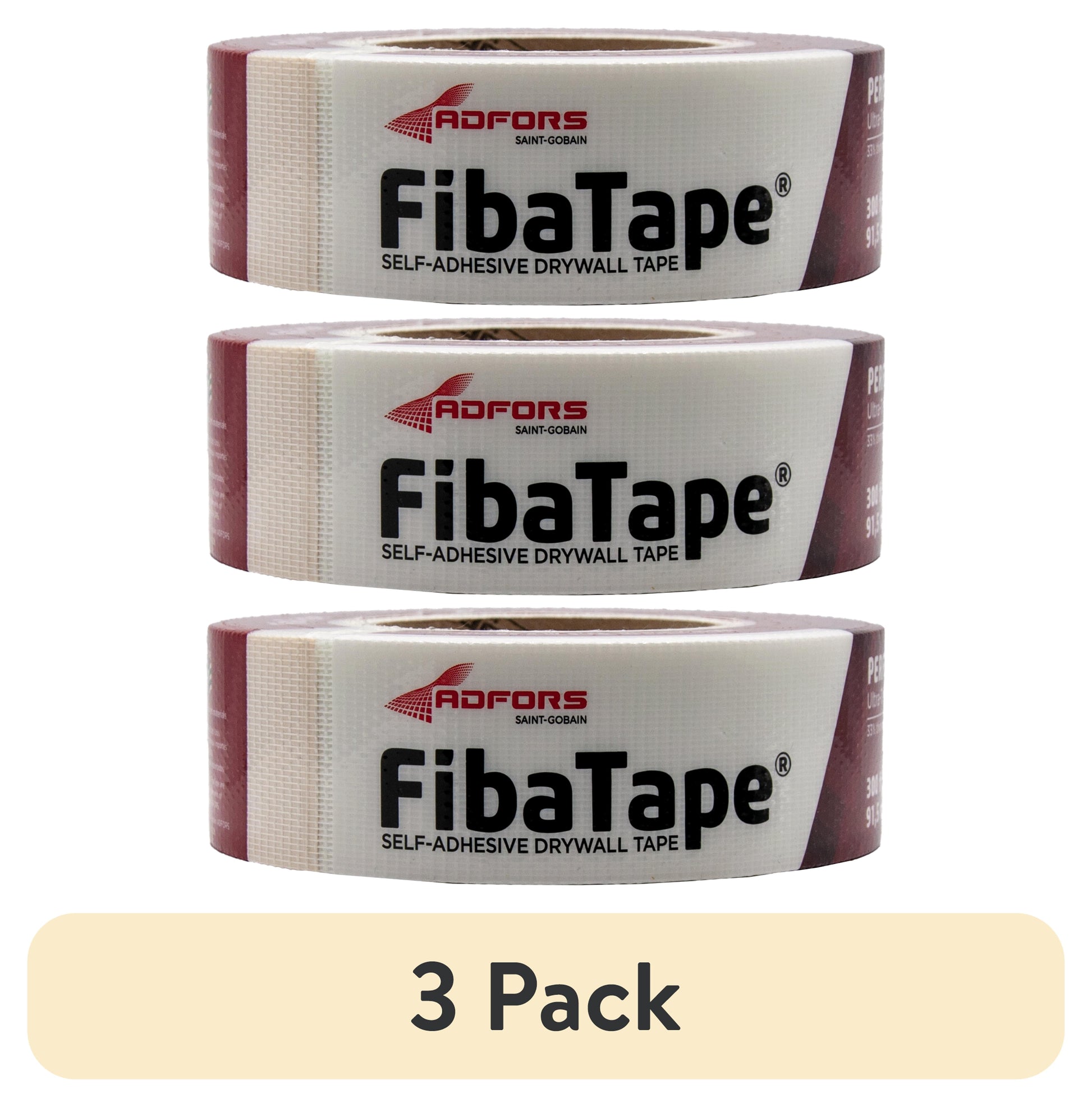 (3 pack) Perfect Finish 1-7/8in. X 180ft Self-Adhesive Mesh Drywall Joint Tape