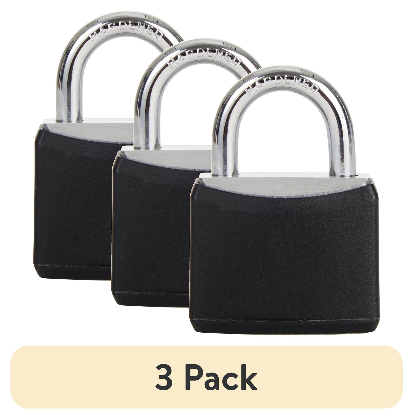 (3 pack) Hyper Tough 1-3/16 in. (30mm) Covered Aluminum Keyed Padlocks with 1/2 in. (13mm) Hardened Steel Shackles, 2-Pack