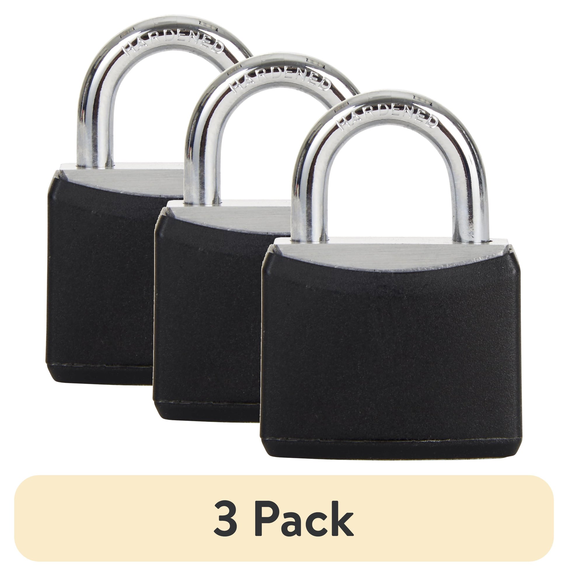 (3 pack) Hyper Tough 1-3/16 in. (30mm) Covered Aluminum Keyed Padlocks with 1/2 in. (13mm) Hardened Steel Shackles, 2-Pack