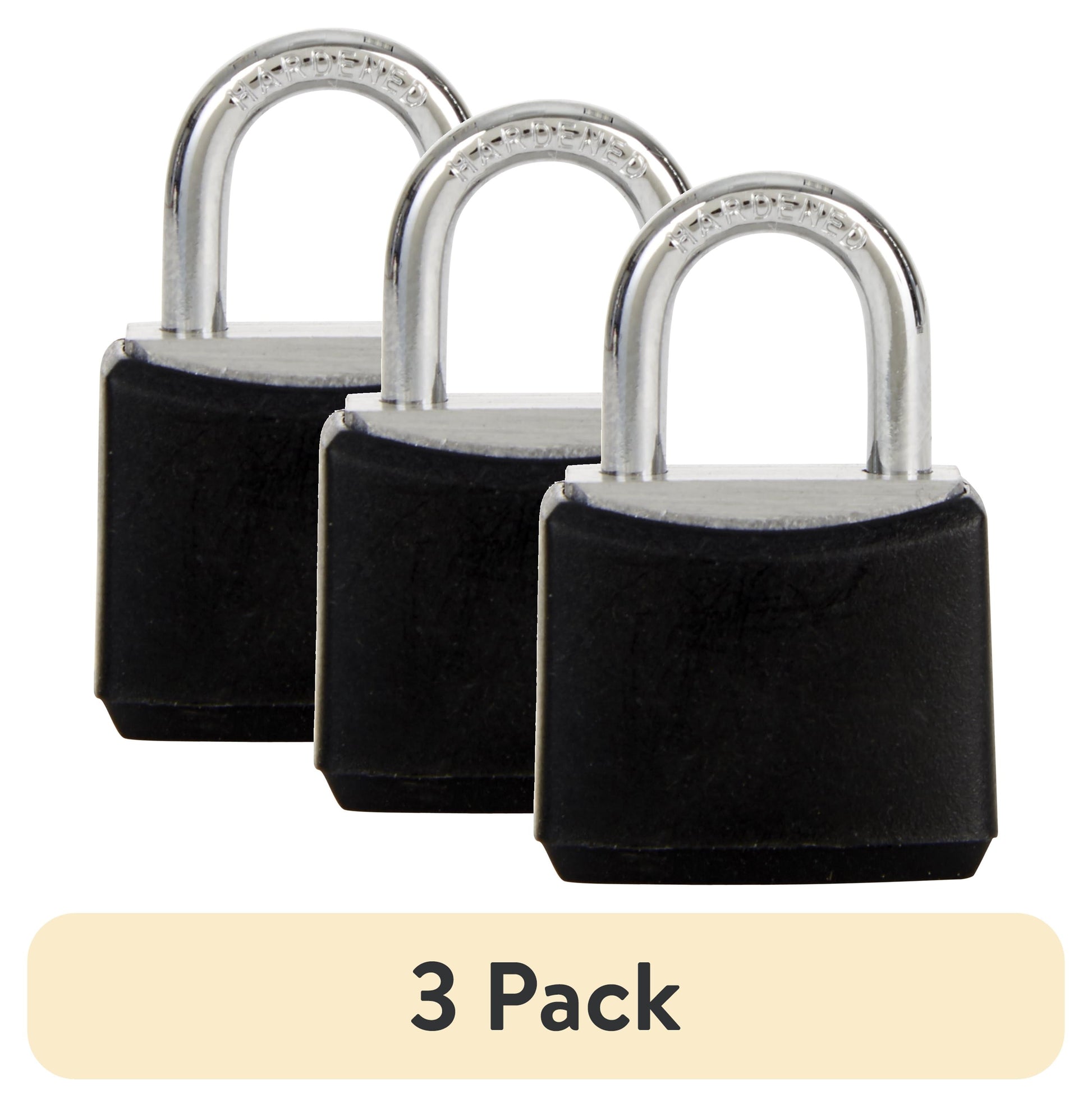 (3 pack) Hyper Tough 13/16 in. (20mm) Covered Aluminum Keyed Padlocks with 7/16 in. (11mm) Hardened Steel Shackles, 2-Pack