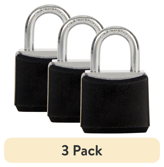 (3 pack) Hyper Tough 13/16 in. (20mm) Covered Aluminum Keyed Padlocks with 7/16 in. (11mm) Hardened Steel Shackles, 2-Pack