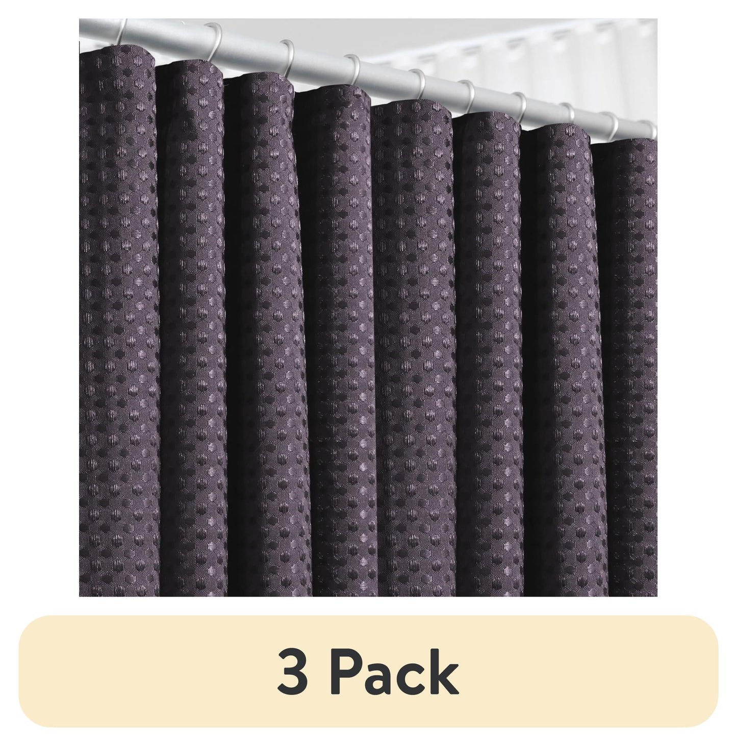 (3 pack) LammaLoe Purple Shower Curtain, Waffle Weave Heavy Duty Fabric Shower Curtain, 72â€ x 72" Hotel Luxury 256 GSM Bathroom Curtains