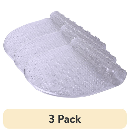 (3 pack) Mainstays Oval Bubble Vinyl Tub Mat, Clear