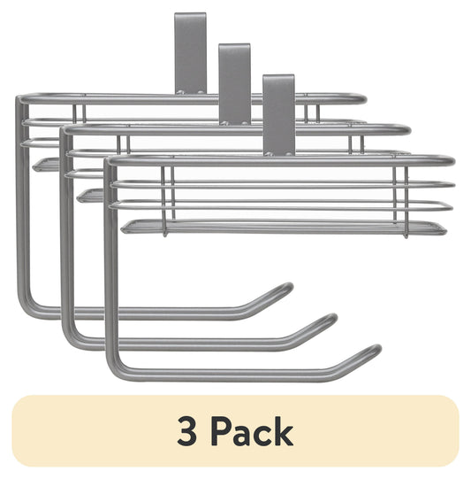 (3 pack) Mainstays Satin Nickel Over-the-Tank Toilet Paper Tissue & Wipes Holder