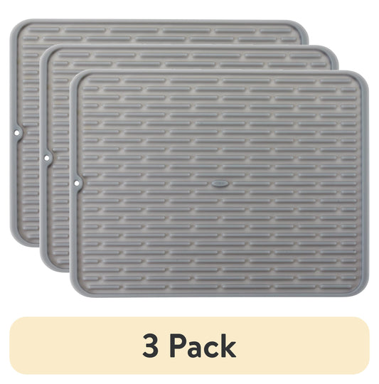 (3 pack) OXO Large Silicone Drying Mat, 16.75-In x 12.5-In, Gray