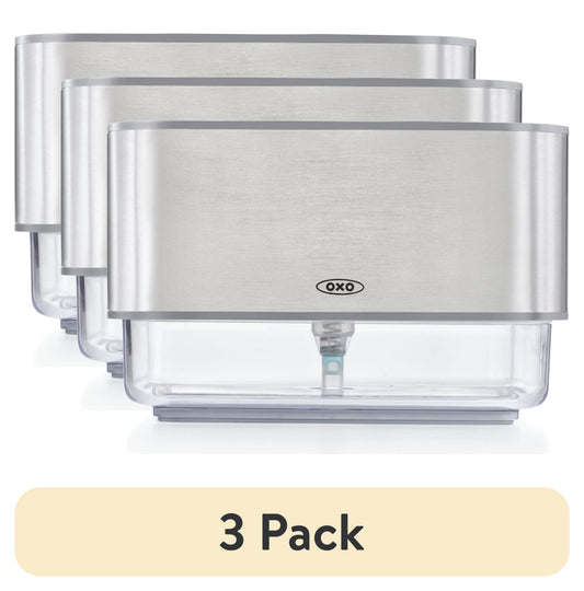 (3 pack) OXO Stainless Steel Soap Dispensing Sponge Holder