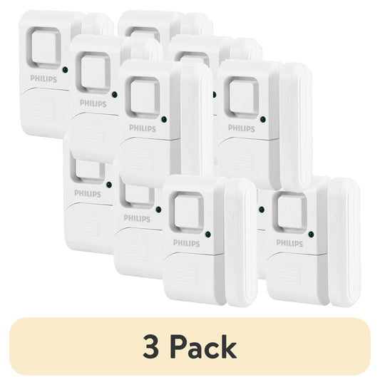 (3 pack) Philips Personal Security Window and Door Alarm, 4-Pack