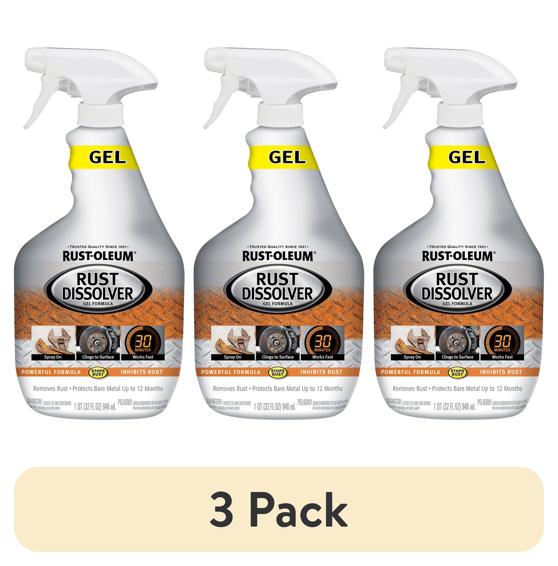 (3 pack) Rust-Oleum Spray de Gel Disolvente de Ã“xido-300112, 32 oz
