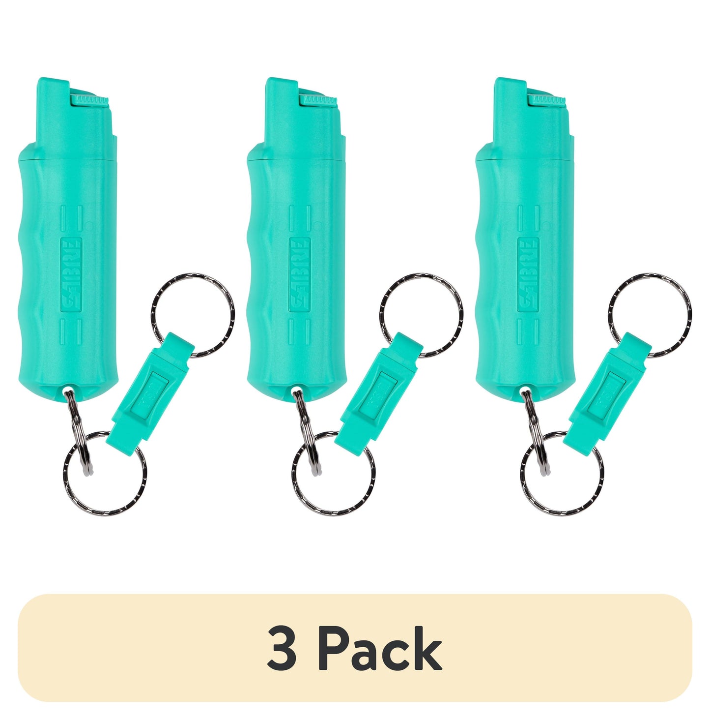 (3 pack) SABRE Pepper Spray with Quick Release Keychain, Mint, 1 Ct, New, Pocket Pepper Sprays