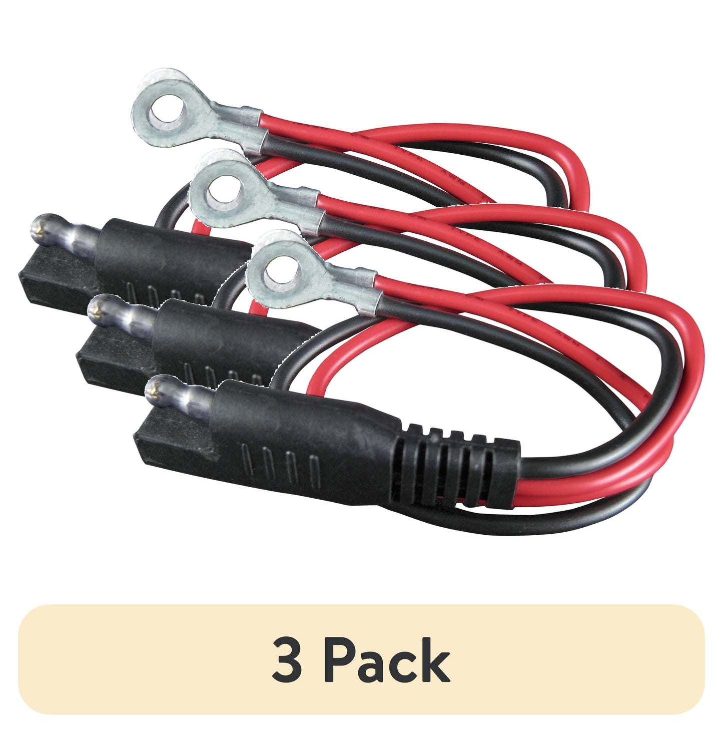 (3 pack) Schumacher Electric 18 in Ring Connection Cable, for Car Battery Chargers/Maintainers, Quick Connect, Motorcycle, Sport, Lawn Tractor Batteries, WM-12