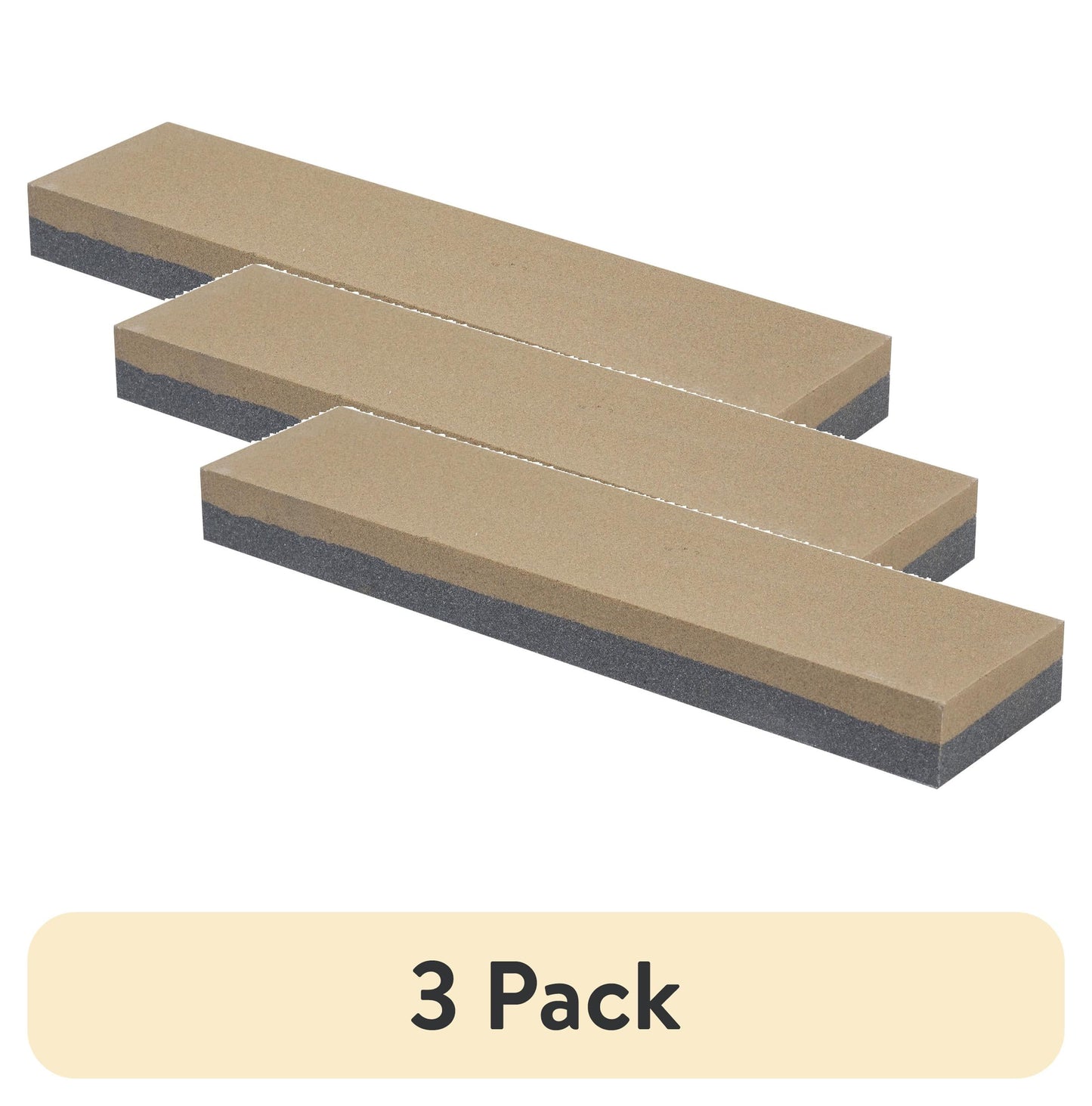 (3 pack) Smithâ€™s 50821 8â€ Dual Grit Combination Sharpening Stone â€“ Gray