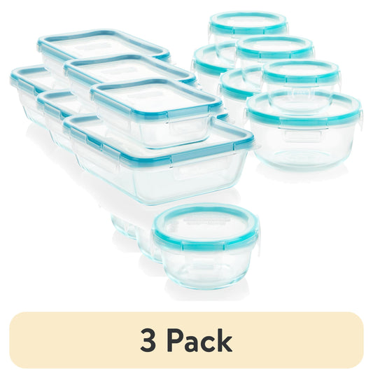 (3 pack) Snapware Total Solution Juego de Almacenamiento de Vidrio, 10 Piezas