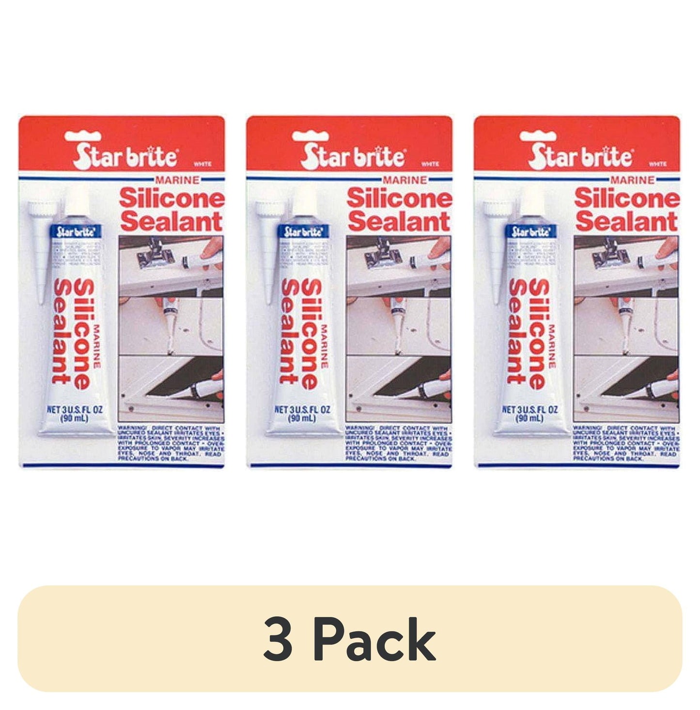 STAR BRITE Marine Silicone Sealant - Clear 2.8 Oz - Waterproof, Durable, UV Resistant, for Fiberglass, Metal, Wood, Glass, Ceramic & More (082102P)