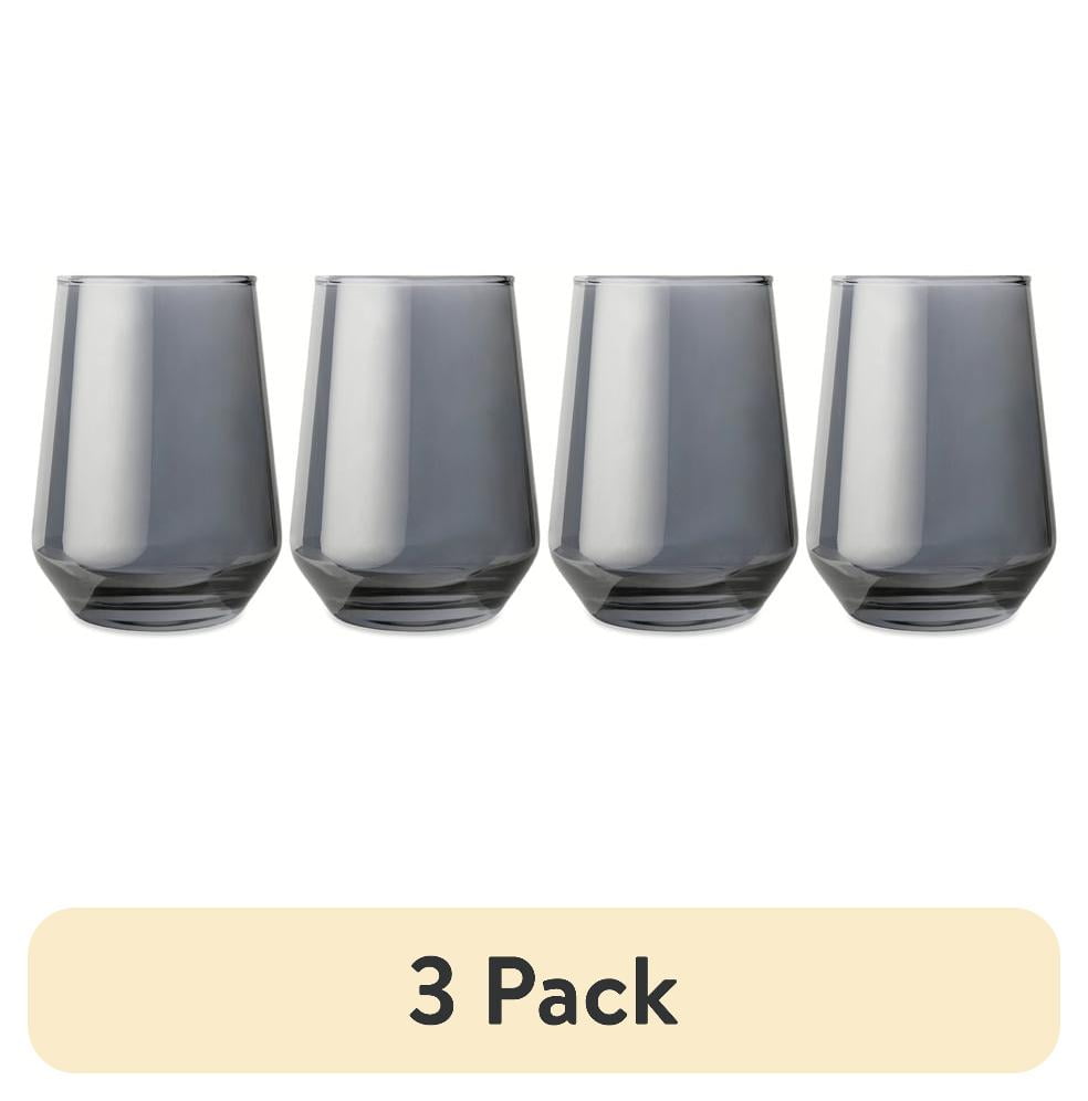 Thyme & Table Copas de Vino sin Tallo en Ãngulo Ahumado de 13.5 fl oz, Juego de 4