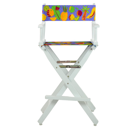 30" Director's Chair White Frame-Calypso Fruit