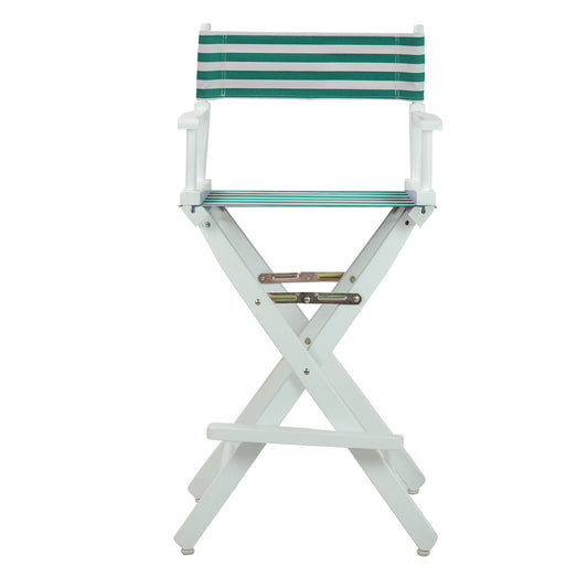 30" Director's Chair White Frame-Teal Cabana