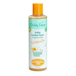 Childs Farm, OatDerma Bubble Bath, Fragrance-Free, Gently Cleanses and Soothes, Suitable for Newborns with Dry, Sensitive Skin, 8.4 Fl Oz