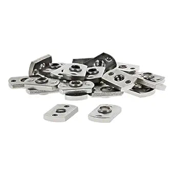 8020, 3686, 15 Series Stainless Steel SS 1/4-20 Centered Slide in Economy T Nuts Hardware Nuts for 80/20 1.5" Aluminum Extrusions (100 Pack)