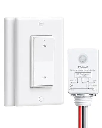 3 Way Wireless Light Switch and Receiver Kit, Decorator Rocker Wall Switch