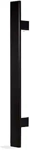 24 Inch Long 1-Sided Modern Front Door Handle Matte Black Painted Finish, Stainless Steel Door Pull Push Handle for Single or Double Doors Sliding Doors Internal External, Flat Rectangular Shape Bar