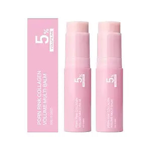 Weslaplus PDRN Pink Collagen Volume Multi Balm Stick,Volufiline Stick Hydrating Wrinkle Balm for Face & Body, Collagen Plumping Stick for Under Eyes, Neck, Forehead, Smile Lines & Lips 2PCS