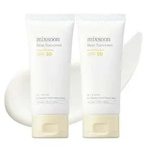 mixsoon Bean Sunscreen 1+1 Bundles-Lightweight Airy Texture SPF 50 Korean Sunscreen for Face, No White Cast, Non-Sticky Stocking Stuffers 100ml / 3.38 fl.oz. Korean Glass Skin Care