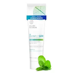 Biocidin Dentalmin Pro Hydroxyapatite Toothpaste - Mint Fluoride Free Toothpaste - Remineralizing & Whitening Toothpaste - Nano Hydroxyapatite for Sensitive Teeth - Enamel Support - SLS Free (3.4 oz)
