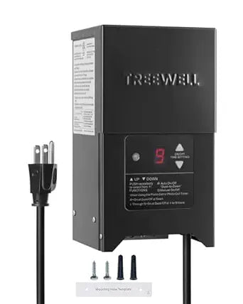 300W Low Voltage Landscape Transformer, Outdoor Landscape Lighting Transformer with Photocell Sensor & Timer, 120V AC to 12V/15V AC, Stainless Steel Waterproof Transformer, Black, ETL Listed