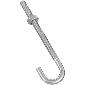 National Hardware N232-892 J Bolt, 1/4 in x 4 in, Zinc Plated, 2-Pack