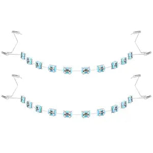 TrelaCo Fake Braces for Teeth, Brackets and Wire, Blue, with Hook