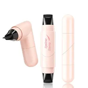 Winged Eyeliner Stamp Pen Dual Head Rotating Ryeliner Stamp Pen (Black)