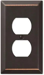 Colester Direct Metal Oil Rubbed Bronze Wall Switch Plate Outlet Cover Toggle Rocker GFI (Power Outlet-Duplex Single)