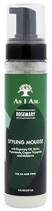As I Am Rosemary Styling Mousse 8 Fl Oz (237 ml) - with Biotin & Saw Palmetto