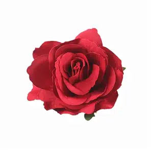 Women's Vintage Elegent Rose Flower Hairpin Hair Clip with Brooch for Party Travel Festivals (Dark Red)