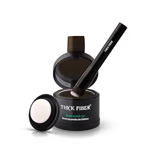 THICK FIBER Root Touch Up & Hairline Powder with Brush (Deep Dark Brown) 4g