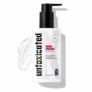 Untoxicated Face Wash - Gentle & Hydrating Face Cleanser for Sensitive Skin - Ceramides, Hyaluronic Acid & Glycerin - No Common Irritants - Non-Foaming - Soap Free - Fragrance Free - 7 Ounce