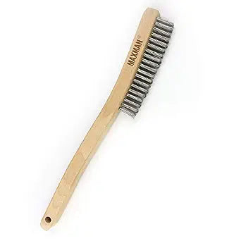 MAXMAN Wire Brush, 14" Stainless Steel Bristle, Heavy Duty Rust Remover