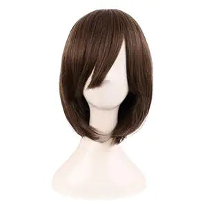 MapofBeauty 14 Inch Medium Length Straight Hair Cosplay Bob Wig, Brown