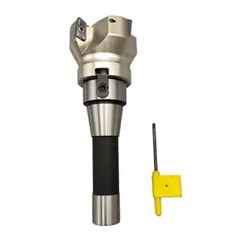 Tools R8 Shank Indexable 2" End Mill, 2" Diameter 90 Degree High Speed Milling Cutter with Replaceable Carbide Insert for Steel Cutting R8-2" 1SET + 4PCS Insert