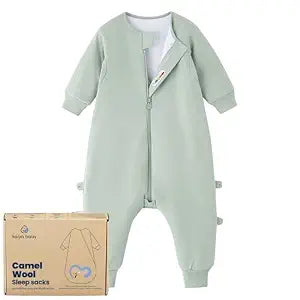 kaiya baby Unisex Toddler Sleep Sack with Feet 1.0 Tog Split Legs Sleep Sack 18-36Months, Sleep Bag Walker, Gifts for Boys & Girls, Pea Green