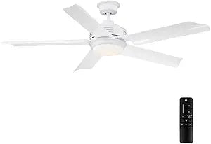 Home Decorators Collection Hansfield 56 in. LED Outdoor White Ceiling Fan with Remote Control