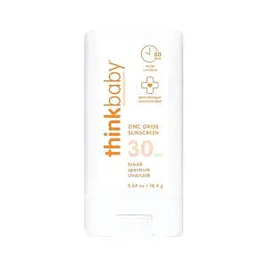 Thinkbaby Mineral Sunscreen Stick SPF 30, 0.64 Oz, Vegan & Water Resistant
