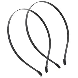 Amabro Black Thin Metal Headband Lightweight Adjustable Daily Hair Headwear