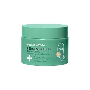 Peach Slices - Redness Relief Calming Cream (1.69 oz) - Hydrate & Calm - Moisturized, Even Skin - Panthenol, Spinach, Green Algae, & Turmeric - Vegan, Cruelty Free, Korean Skin Care & Beauty